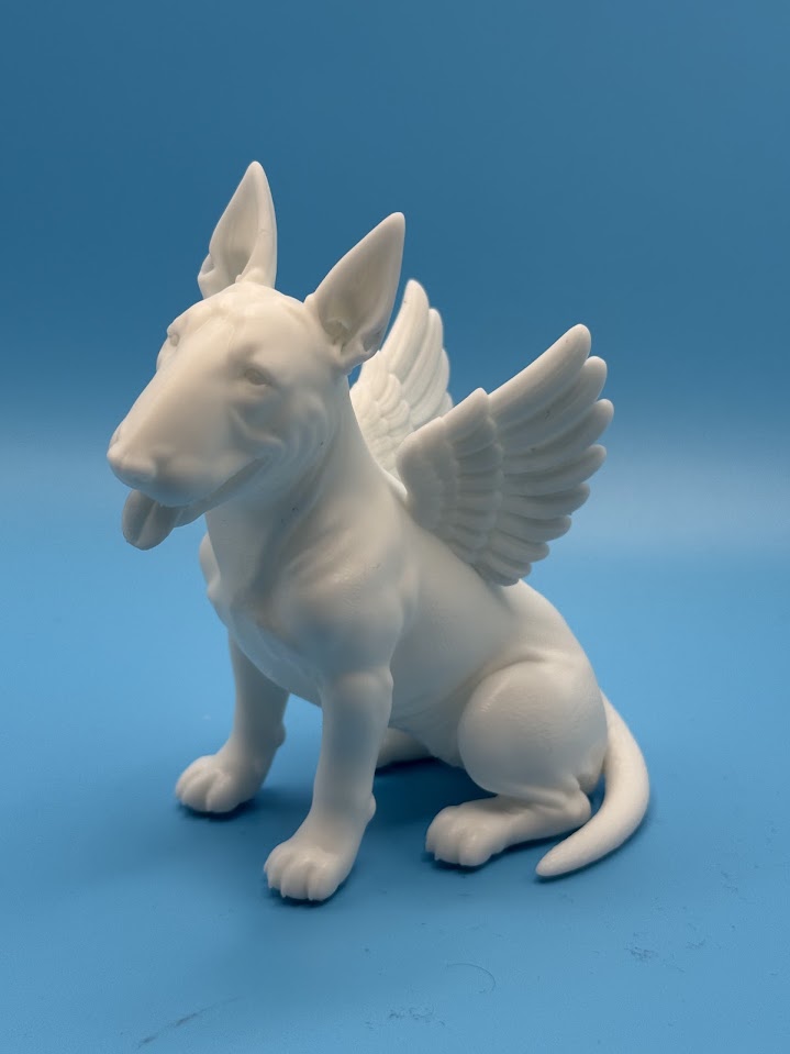 Gini Art Bull Terrier Angel Wings Dog Figurine 3D Printed Resin Statue Gift
