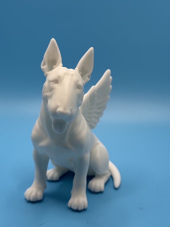 Gini Art Bull Terrier Angel Wings Dog Figurine 3D Printed Resin Statue Gift