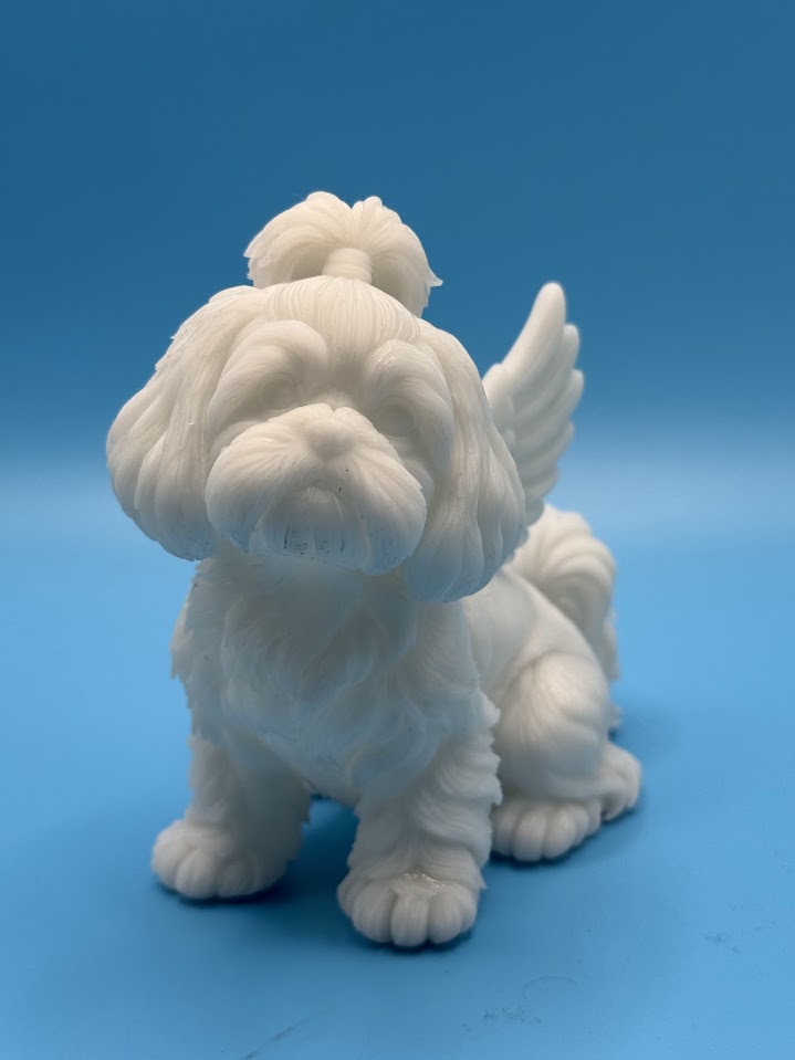 Gini Art Shih Tzu Angel Wings Dog Figurine 3D Printed Resin Statue Gift