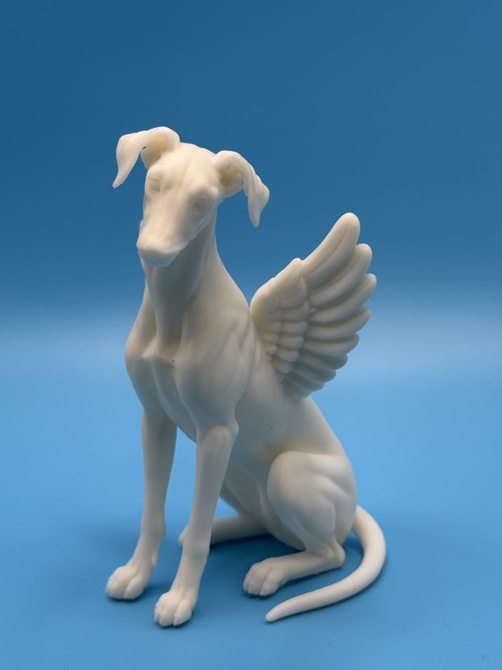 Gini Art Greyhound Angel Wings Dog Figurine 3D Printed Resin Statue Gift