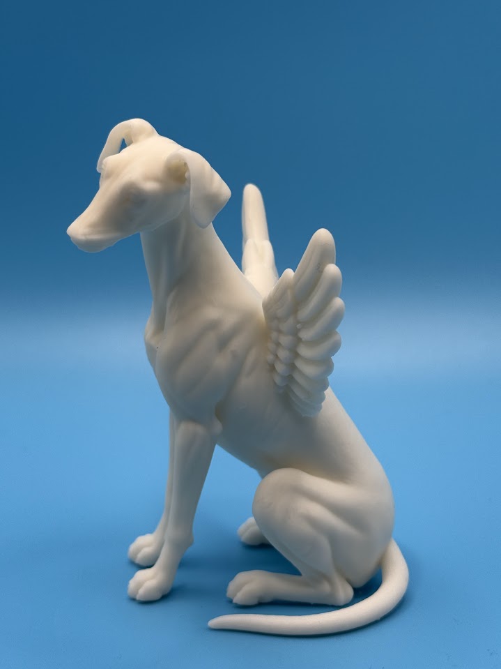 Gini Art Greyhound Angel Wings Dog Figurine 3D Printed Resin Statue Gift
