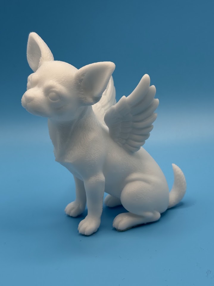 Gini Art Chihuahua Angel Wings Dog Figurine 3D Printed Resin Statue Gift