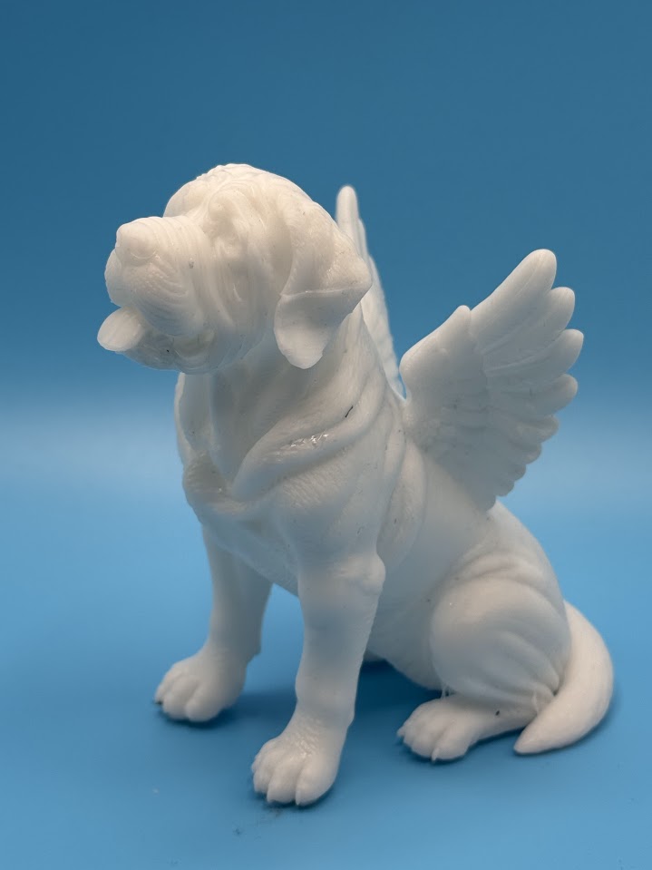 Gini Art English Mastiff Angel Wings Dog Figurine 3D Printed Resin Statue Gift