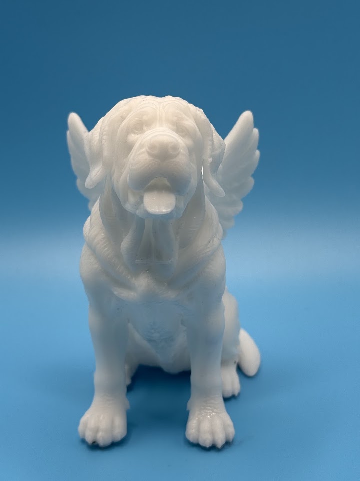 Gini Art English Mastiff Angel Wings Dog Figurine 3D Printed Resin Statue Gift
