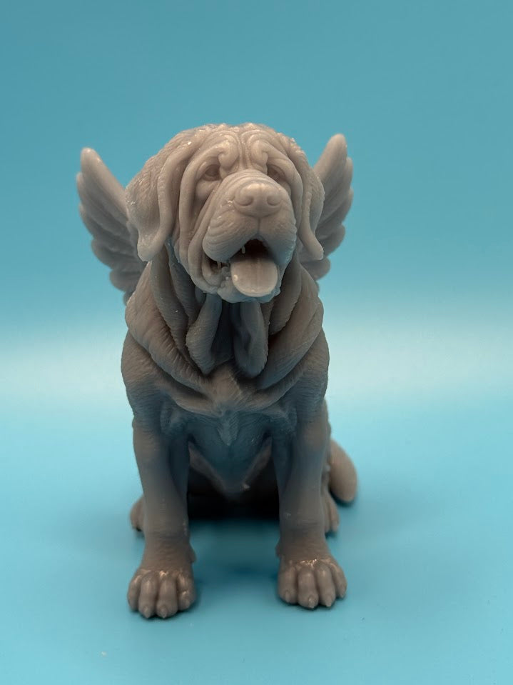 Gini Art English Mastiff Angel Wings Dog Figurine 3D Printed Resin Statue Gift