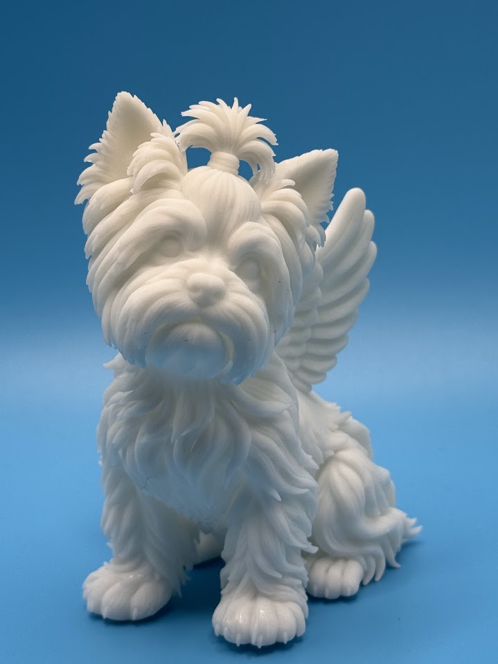 Gini Art Yorkshire Terrier Angel Wings Dog Figurine 3D Printed Resin Statue Gift