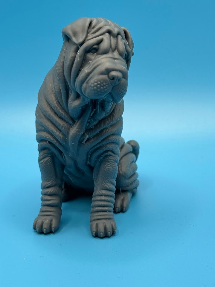 Gini Art Shar Pei Dog Figurine 3D Printed Resin Statue Gift