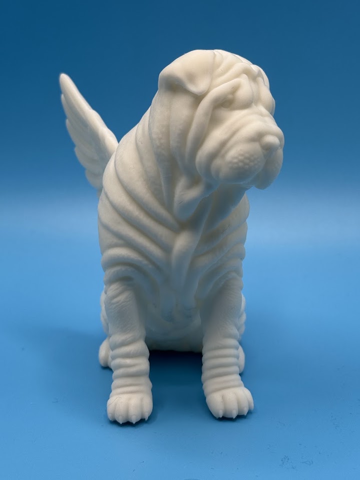 Gini Art Shar Pei Angel Wings Dog Figurine 3D Printed Resin Statue Gift
