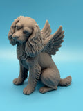 Gini Art Cavalier King Charles Spaniel Angel Wings Dog Figurine 3D Printed Resin Statue Gift