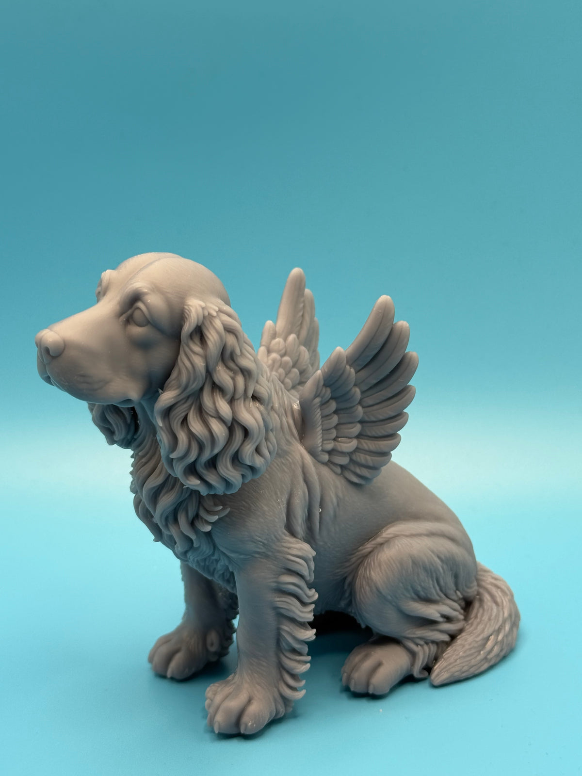 Gini Art Classic Cocker Spaniel Angel Wings Dog Figurine 3D Printed Resin Statue Gift