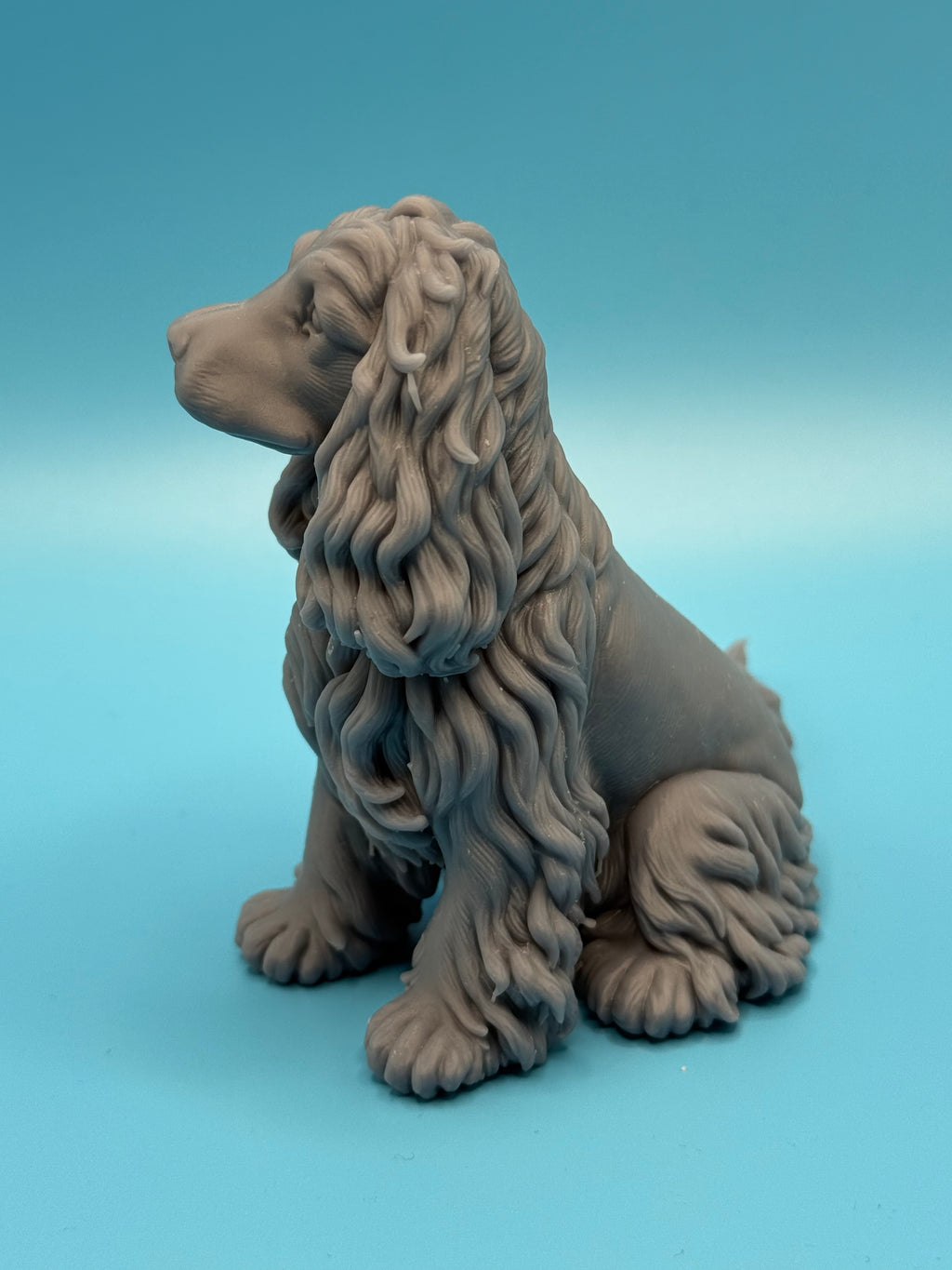 Gini Art Show Cocker Spaniel Dog Figurine 3D Printed Resin Statue Gift