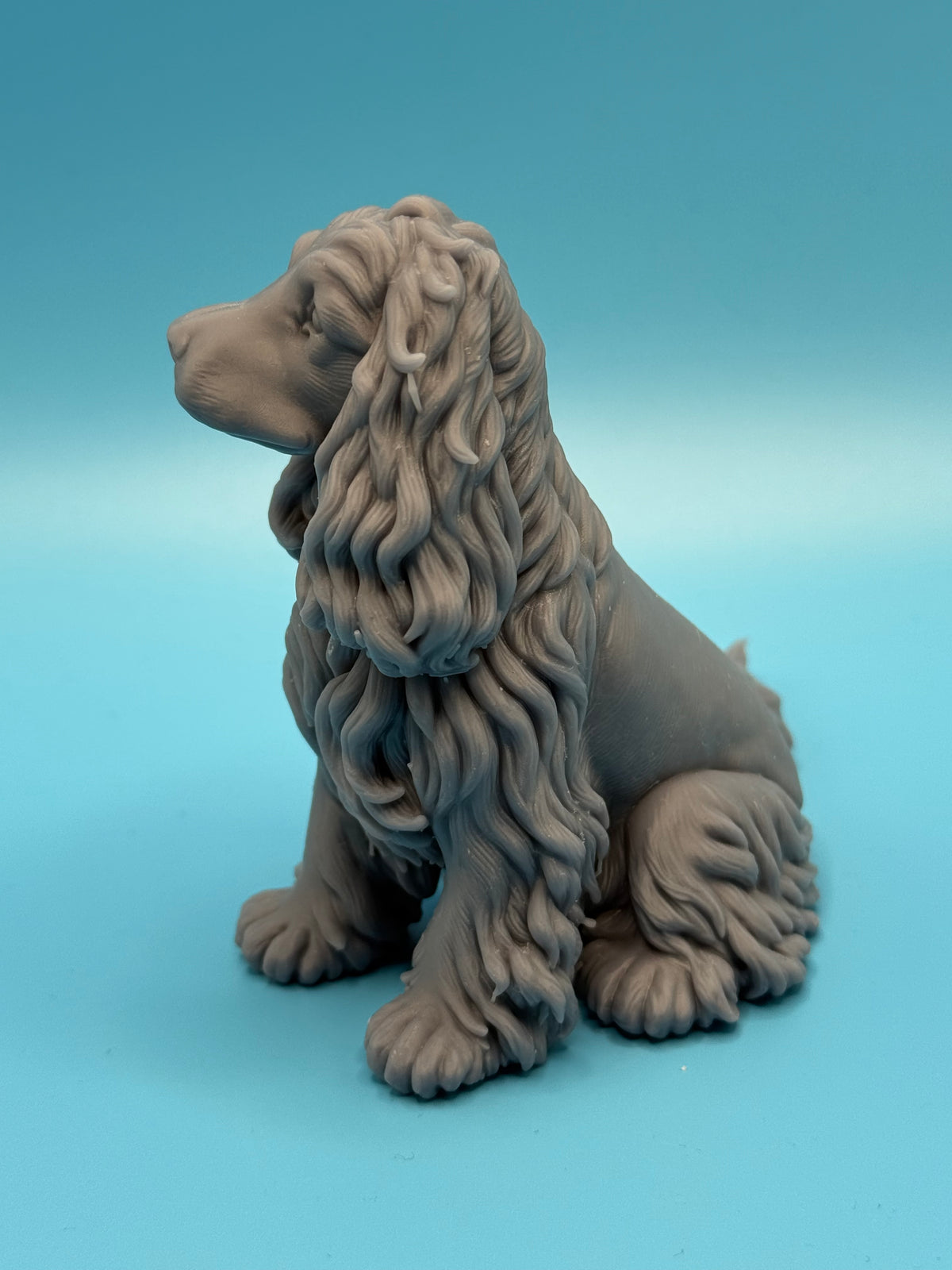 Gini Art Show Cocker Spaniel Dog Figurine 3D Printed Resin Statue Gift
