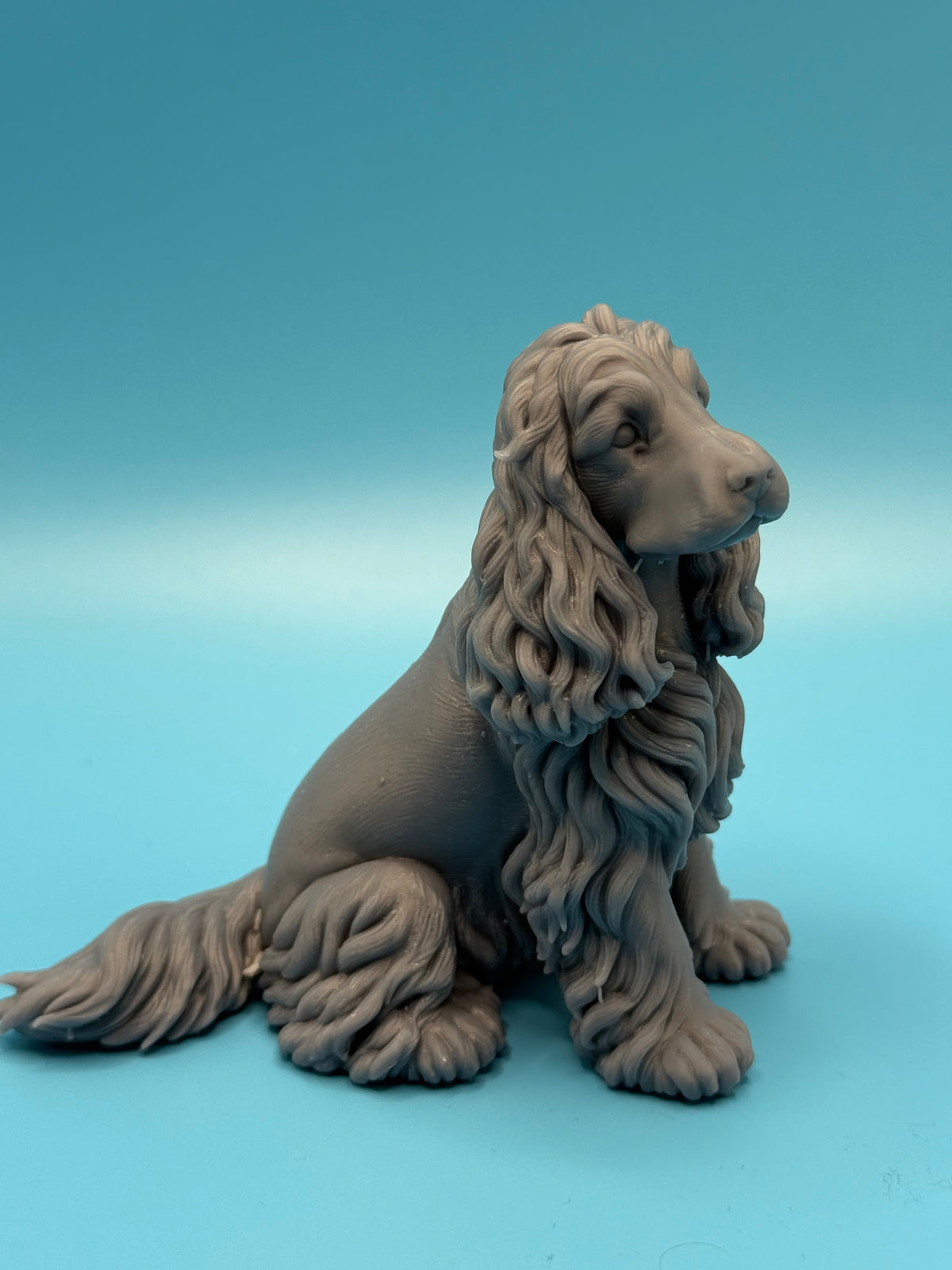 Gini Art Show Cocker Spaniel Dog Figurine 3D Printed Resin Statue Gift