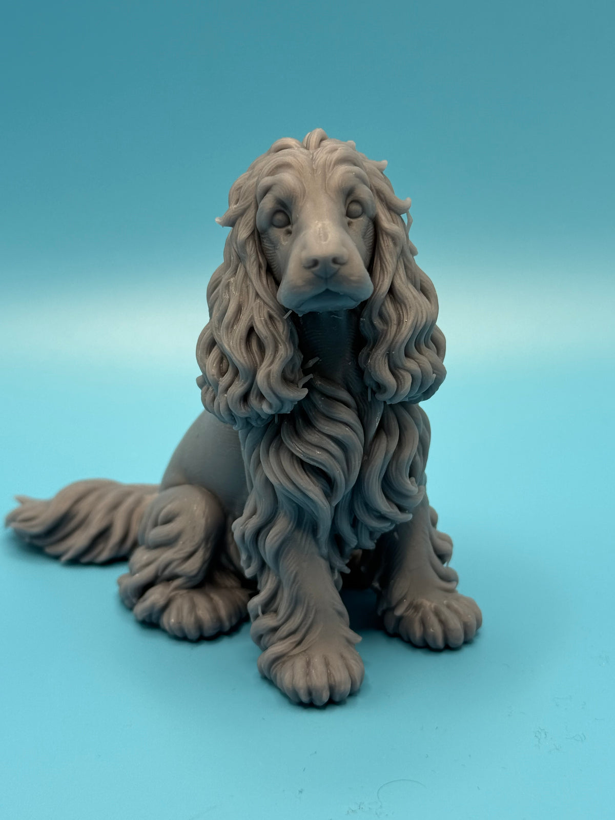 Gini Art Show Cocker Spaniel Dog Figurine 3D Printed Resin Statue Gift