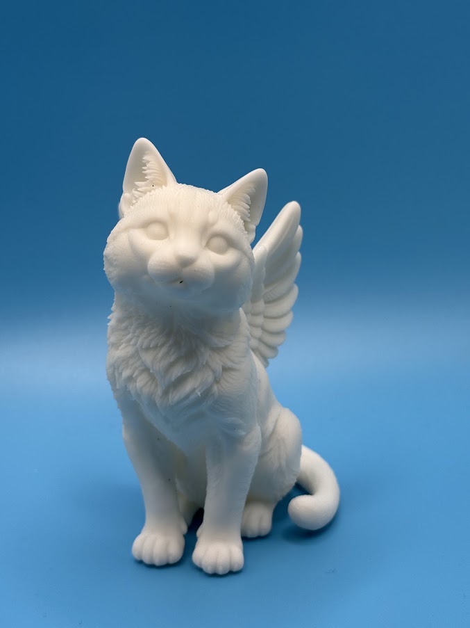 Gini Art Cat Angel Wings Figurine 3D Printed Resin Unpainted