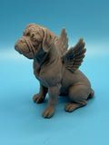 Gini Art Boxer Angel Wings Dog Figurine 3D Printed Resin Statue Gift