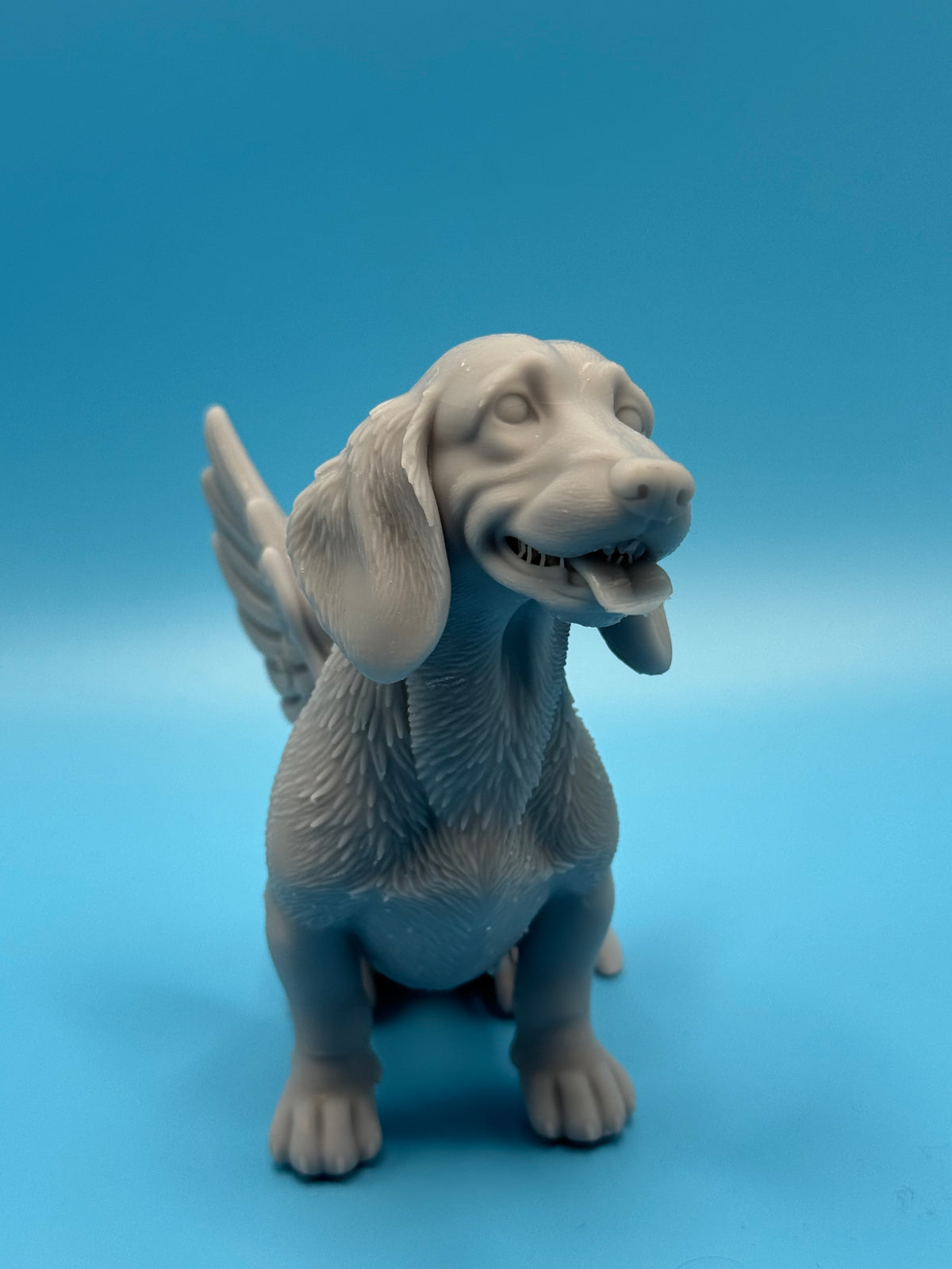 Gini Art Dachshund Angel Wings Dog Figurine 3D Printed Resin Statue Gift