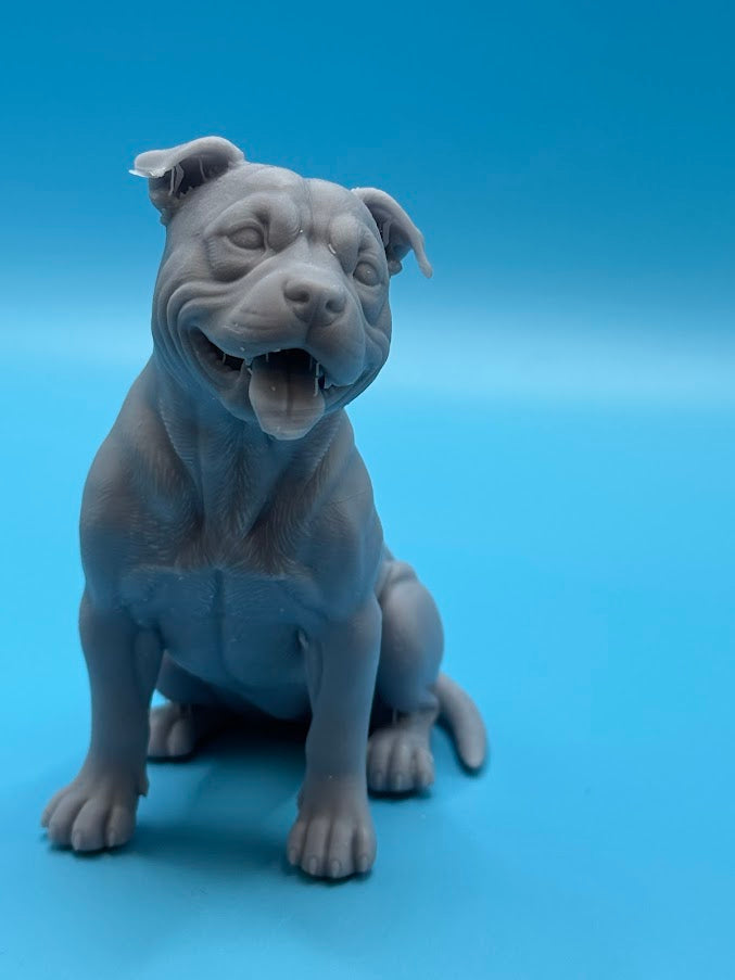 Gini Art Staffordshire Bull Terrier Dog Figurine 3D Printed Resin Statue Gift
