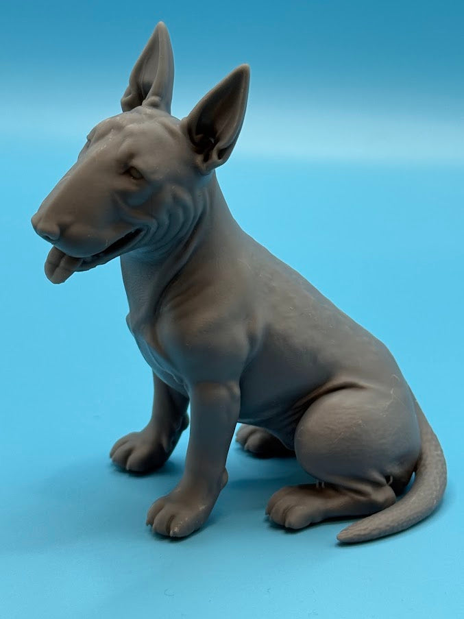 Gini Art Bull Terrier Dog Figurine 3D Printed Resin Statue Dog Lovers Gift