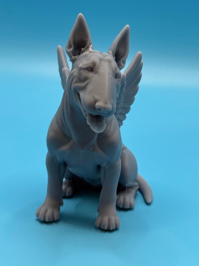Gini Art Bull Terrier Angel Wings Dog Figurine 3D Printed Resin Statue Gift