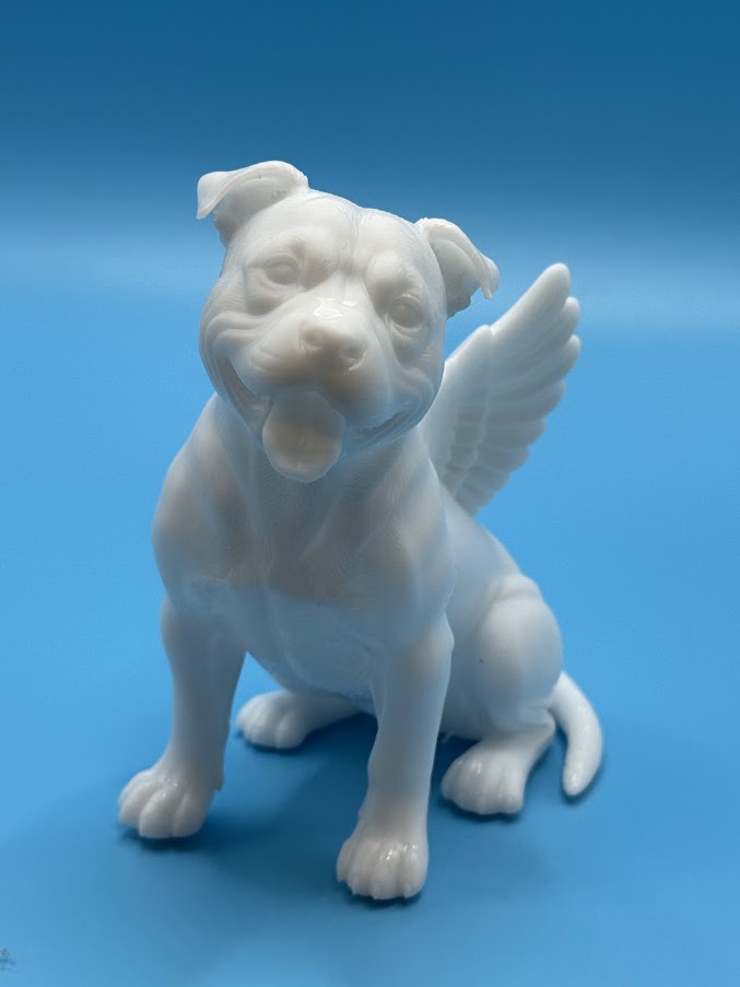 Gini Art Staffordshire Bull Terrier Angel Wings Dog Figurine 3D Printed Resin Statue Gift
