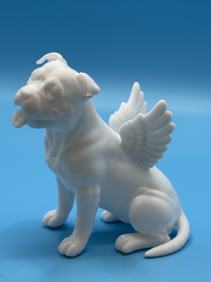 Gini Art Staffordshire Bull Terrier Angel Wings Dog Figurine 3D Printed Resin Statue Gift