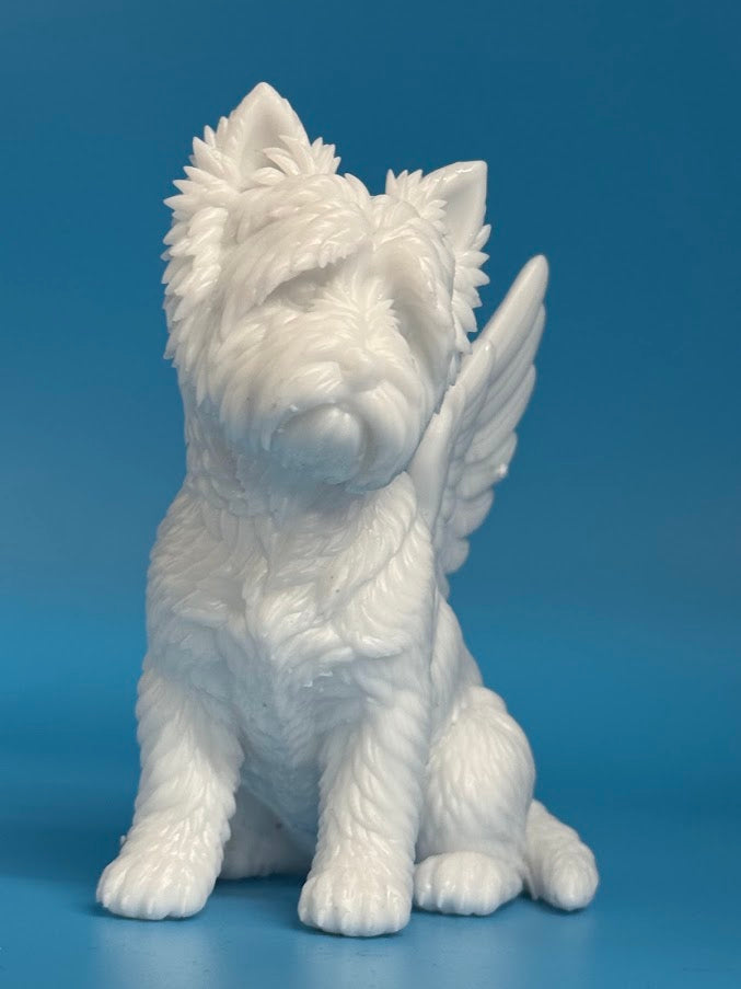 Gini Art West Highland White Terrier Angel Wings Dog Figurine 3D Printed Resin Gift