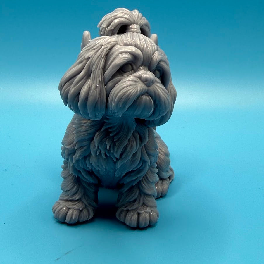 Gini Art Shih Tzu Angel Wings Dog Figurine 3D Printed Resin Statue Gift
