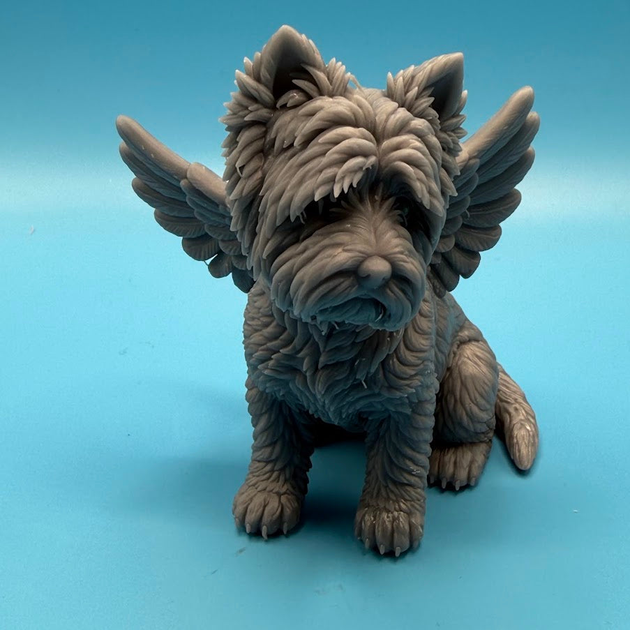 Gini Art West Highland White Terrier Angel Wings Dog Figurine 3D Printed Resin Gift