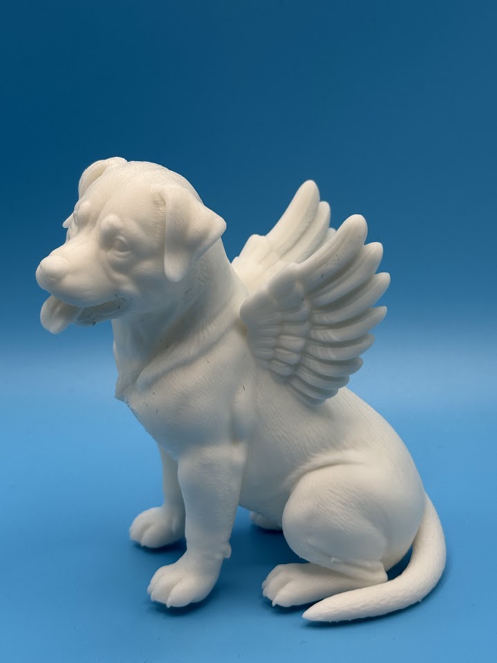 Gini Art Rottweiler Angel Wings Dog Figurine 3D Printed Resin Statue Gift